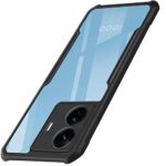 Shock Proof Clear Back Cover Case Mobile Cover for iQOO Z6 Pro | Vivo T1 Pro 5G (Hard | Hybrid PC + TPU | Full Armour Device & Camera Protection | Black)