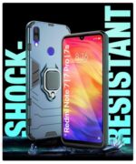 Shock Proof Back Case Mobile Cover for Xiaomi Mi Redmi Note 7 | 7 Pro | 7S | Back Cover Case (Tough Armor | Hybrid PC + TPU | Ring Holder & inBuilt Kickstand | Blue) - Image 5