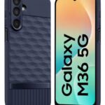 Back Cover for Samsung Galaxy M36 5G | Galaxy F36 5G with Hexa Cube Design (Blue)