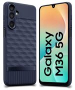 Back Cover for Samsung Galaxy M36 5G | Galaxy F36 5G with Hexa Cube Design (Blue)