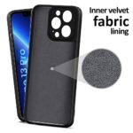 kelpuj Back Cover for Apple iPhone 13 Pro | Ultra Slim Soft Rubberised Case | Inner Velvet Fabric Lining | Matte Silicone Flexible Mobile Case | Camera Protection - Black - Image 3