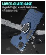 kelpuj Shock Proof Back Case Mobile Cover for Realme Narzo 30A | 20 | C12 | Back Cover Case (Tough Armor | Hybrid PC + TPU | Ring Holder & in-Built Kickstand | Blue) - Image 7