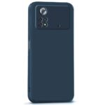 Back Cover for Xiaomi Mi Poco X4 Pro 5G | Ultra Slim Soft Rubberised Case | Inner Velvet Fabric Lining | Matte Silicone Flexible Mobile Case | Camera Protection - Blue - Image 3