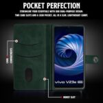 Shock Proof Flip Cover Back Case for Vivo V23E 5G | Magnetic Wallet Leather Case with Stand - Image 5