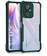 Shock Proof Clear Protective Back Case for Xiaomi Redmi 13C 5G | Poco M6 5G (Green)