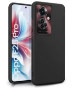 Slim Frameless Back Cover for Oppo F25 Pro 5G | Ultra Thin Lightweight Design & Camera Protection | Soft Matte Silicone Flexible Mobile Case (Black)