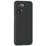 Back Cover for Oppo A57 4G 2022 | Oppo A77 4G | Ultra Slim Soft Rubberised Case | Inner Velvet Fabric Lining | Matte Silicone Flexible Mobile Case | Camera Protection - Black - Image 2