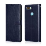 Shock Proof Flip Cover Back Case for Oppo F9 Pro | Magnetic Wallet Leather Case with Stand