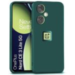 Slim Ultra Soft Rubberised Back Cover for 1+ OnePlus Nord CE 3 Lite 5G | Inner Velvet Fabric Lining | Matte Silicone Flexible Camera Protection Back Case - Green