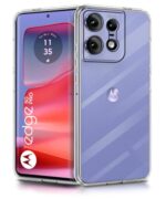 Crystal Clear Transparent Back Case Cover for Motorola Moto Edge 50 Pro | Full Device & Camera Protection Shockproof TPU | Flexible Silicone Back Cover Case Transparent