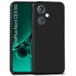 kelpuj Back Cover for 1+ OnePlus Nord CE 3 5G | Ultra Slim Soft Rubberised Case | Inner Velvet Fabric Lining | Matte Silicone Flexible Mobile Case | Camera Protection - Black