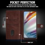 Shock Proof Flip Cover Back Case for Motorola Moto G60 | Magnetic Wallet Leather Case with Stand - Image 5