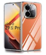 Transparent Back Cover Case for iQOO Z9s Pro 5G | Vivo T3 Pro 5G | Raised Bumps for Full Device & Camera Protection Shockproof TPU Silicone Back Case Mobile Cover Transparent