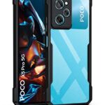 Shock Proof Clear Back Cover Case Mobile Cover for Poco X5 Pro 5G (Hard | Hybrid PC + TPU | Full Armour Device & Camera Protection | Black)