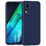 Back Cover for Infinix Note 12 | Ultra Slim Soft Rubberised Case | Inner Velvet Fabric Lining | Matte Silicone Flexible Mobile Case | Camera Protection - Blue