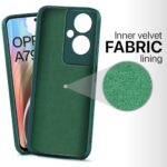 Back Cover for Oppo A79 5G | Ultra Slim Soft Rubberised Case | Inner Velvet Fabric Lining | Matte Silicone Flexible Mobile Case | Camera Protection - Green - Image 5
