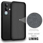 Back Cover for Vivo T4X 5G | IQOO Z10X 5G | Ultra Slim Soft Rubberised Case | Inner Velvet Fabric Lining | Matte Silicone Flexible Mobile Case | Camera Protection (Black) - Image 3