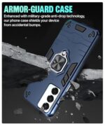 Shock Proof Back Case Mobile Cover for Samsung Galaxy A16 5G | Back Cover Case (Tough Armor | Hybrid PC + TPU | Ring Holder & in-Built Kickstand | Blue) - Image 7