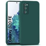Back Cover for Samsung Galaxy S20 FE 5G | Ultra Slim Soft Rubberised Case | Inner Velvet Fabric Lining | Matte Silicone Flexible Mobile Case | Camera Protection - Green