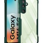 Shock Proof Clear Protective Back Case for Samsung Galaxy M16 5G | Galaxy F16 5G - AirEDGE Technology | 360 Degree Camera Protection | Transparent Hybrid Back Case Mobile Cover - Green
