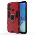 Tough Armor Bumper Back Case Cover for Oppo A53 | Ring Holder & Kickstand in-Built | Excellent 360 Degree Protection (Red)