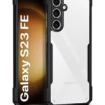 Shock Proof Clear Protective Back Case for Samsung Galaxy S23 FE AirEDGE Technology | 360 Degree Camera Protection | Transparent Hybrid Back Case Mobile Cover Black