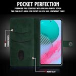 Shock Proof Flip Cover Back Case for Samsung Galaxy M54 | Magnetic Wallet Leather Case with Stand - Image 5