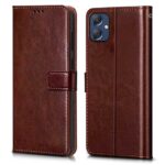 Shock Proof Flip Cover Back Case for Samsung Galaxy F05 | Magnetic Wallet Leather Case with Stand