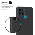 Back Cover for Infinix Smart 6 | Ultra Slim Soft Rubberised Case | Inner Velvet Fabric Lining | Matte Silicone Flexible Mobile Case | Camera Protection - Black - Image 5