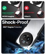 kelpuj Shock Proof Clear Protective Back Case for Realme 14 Pro Plus 5G - AirEDGE Technology | 360 Degree Camera Protection | Transparent Hybrid Back Case Mobile Cover - Black - Image 5