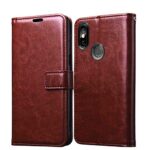 Shock Proof Flip Cover Back Case for Oppo Realme 3 | Magnetic Wallet Leather Case with Stand
