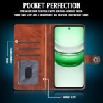 Shock Proof Flip Cover Back Case for Realme C75 5G | Magnetic Wallet Leather Case with Stand - Image 5