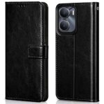 Shock Proof Flip Cover Back Case for Vivo Y16 | Magnetic Wallet Leather Case with Stand