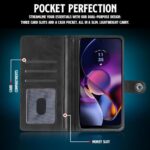 Shock Proof Flip Cover Back Case for Motorola Moto G54 5G | Magnetic Wallet Leather Case with Stand - Image 7