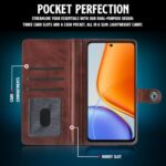 Shock Proof Flip Cover Back Case for Vivo T4X 5G | Magnetic Wallet Leather Case with Stand - Image 5