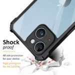 kelpuj TPU+PC Shock Proof Clear Protective Back Cover Case for Apple iPhone 14 Plus - Airedge Technology | 360 Degree Camera Protection | Transparent Hybrid Back Case Mobile Cover - Black - Image 6