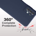 Ultra Slim Soft Rubberised Back Cover Case for Samsung Galaxy A33 5G | Inner Velvet Fabric Lining | Matte Silicone Flexible Camera Protection Back Cover - Blue - Image 5