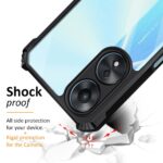 TPU+PC Shock Proof Clear Protective Back Case for Oppo A78 5G - Airedge Technology | 360 Degree Camera Protection | Transparent Hybrid Back Case Mobile Cover - Black - Image 3