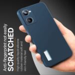 Slim Ultra Soft Rubberised Back Cover for Realme 10 Pro 5G | Inner Velvet Fabric Lining | Matte Silicone Flexible Camera Protection Back Case ? Blue - Image 5