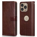 Shock Proof Flip Cover Back Case for Apple Iphone 13 Pro | Magnetic Wallet Leather Case with Stand