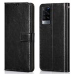 Shock Proof Flip Cover Back Case for Vivo X60 | Magnetic Wallet Leather Case with Stand
