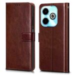 Shock Proof Flip Cover Back Case for Infinix Hot 40I | Magnetic Wallet Leather Case with Stand