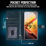 Shock Proof Flip Cover Back Case for Iqoo Z9S 5G | Magnetic Wallet Leather Case with Stand - Image 7