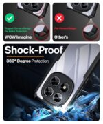 kelpuj Shock Proof Clear Protective Back Case for Redmi Note 14 Pro 5G | Poco X7 5G - AirEDGE Technology | 360 Degree Camera Protection | Transparent Hybrid Back Case Mobile Cover - Black - Image 7