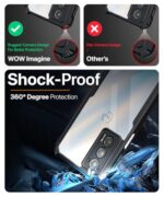 kelpuj Shock Proof Clear Protective Back Case for Motorola Moto Edge 20 - AirEDGE Technology | 360 Degree Camera Protection | Transparent Hybrid Back Case Mobile Cover - Black - Image 5