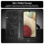 Shock Proof Flip Cover Back Case for Samsung Galaxy F12 | Magnetic Wallet Leather Case with Stand - Image 5