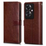 Shock Proof Flip Cover Back Case for Oppo F25 Pro 5G | Magnetic Wallet Leather Case with Stand