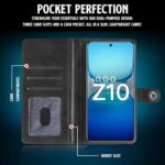 Shock Proof Flip Cover Back Case for Iqoo Z10 5G | Magnetic Wallet Leather Case with Stand - Image 5