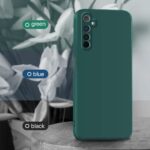 Slim Ultra Soft Rubberised Back Cover for Realme 6 Pro | Inner Velvet Fabric Lining | Matte Silicone Flexible Camera Protection Back Case - Green - Image 3
