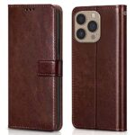 Shock Proof Flip Cover Back Case for Apple Iphone 13 Pro Max | Magnetic Wallet Leather Case with Stand